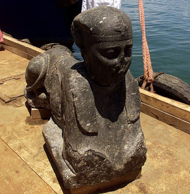 UNKNOWN SPHINX UNCOVERED IN ALEXANDRIA...An Egyptian naval secur