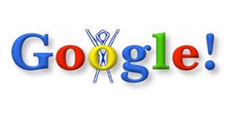 The first Google Doodle from 1998  incorporating the Burning Man logo.